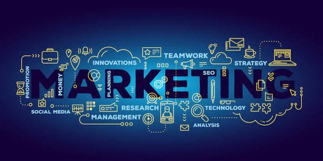 Digital Marketing & Content Creation technology concept